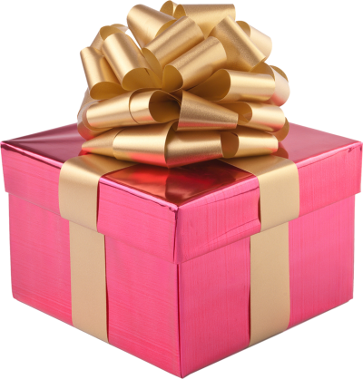 Gold ribbon gift box for birthdays and celebrations